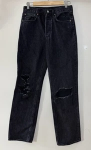 Denim Forum Aritzia Jeans Damen 29 schwarz Joni High Rise Loose Button Distressed - Bild 1 von 5