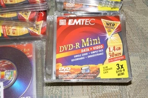 36 Stück Emtec Mini DVD-R  1.4 GB,  30Min / NEU, original verpackt eingeschweißt - Bild 1 von 7