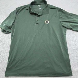 Green Bay Packers Polo Shirt Mens Large Antigua Golf Green Short Sleeve NFL - Picture 1 of 10
