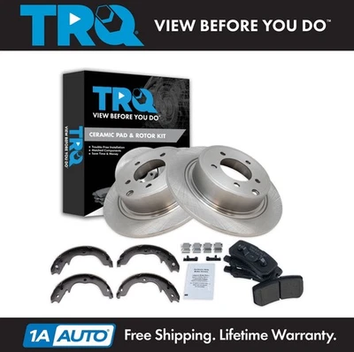 Kit de pastillas de freno trasero y rotor TRQ para Mitsubishi Outlander 2011-2012 Foto 1 de 4