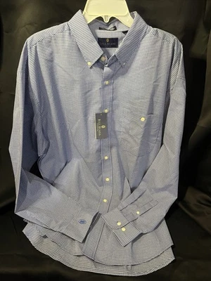 NWT  Bill Blass Premium Men Wrinkle Free Pinpoint Dress Shirt XL Button Down VTG - Image 1 of 4