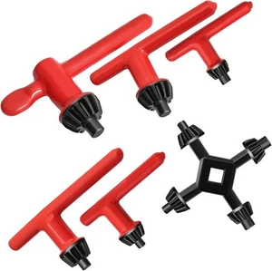 Hakkin 5 Stck. Bohrfutter Schlüssel und Universal 4 Wege Schlüssel, 3/4" rot & schwarz  - Bild 1 von 7