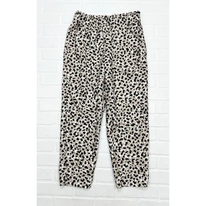 Ann Taylor Leopardenmuster hoher Bund Pull-On Hose mit Taschen Petite Medium - Bild 1 von 7