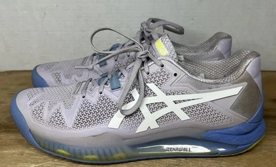 Asics Gel Resolution 8 Hard Court Womens Sz 9.5 Murasaki/White Tennis Shoes  - Image 1 of 4