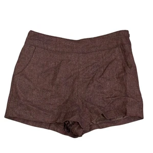 XXI Herringbone Wool-Blend Womens Shorts Size S Brown - Picture 1 of 5