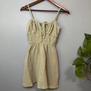 Shein Sleeveless Green Smocked 100% Cotton Mini Dress. Small - Picture 1 of 11