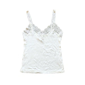 Vintage Deadstock 90er Victoria Secret weißes Spitzen-Trägertop Schleife kokett weich Mädchen zierlich - Bild 1 von 8