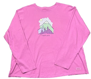 Life Is Good Unplug Mountain T-Shirt Damen XXXL Langarm Pink Crusher Tee - Bild 1 von 10