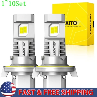 Kit de faros LED AUXITO H13/9008 bombillas haz alto bajo blanco súper brillante 1-10 juego Foto 1 de 4