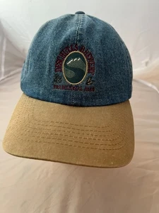 VTG 90s Deschutes Brewery Bend Oregon Denim Embroidered Strapback Hat RARE! - Picture 1 of 14
