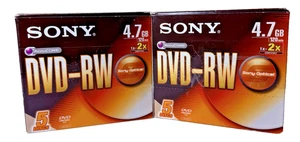 Sony AccuCore 2 x 5 Pack DVD RW Blank Disc 1x-2x 120min (4.7GB) New & Sealed - Picture 1 of 11
