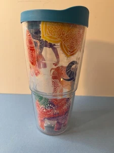 Tervis Mehndi Elephant 24 Oz Double Wall Insulated Tumbler Cup With Lid NEW - Picture 1 of 8