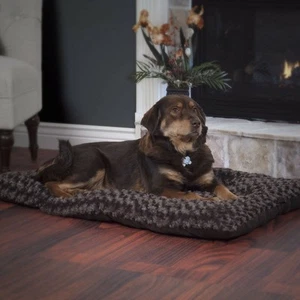 PAW Lavish Cushion Pillow Furry Pet Bed - Chocolate - Medium 19 x 32 inches - Picture 1 of 2