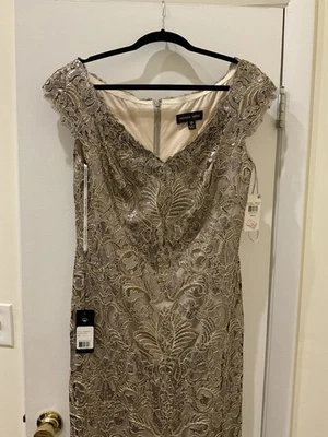 Tadashi Shoji Women’s Embroidered Sequin A-Line Long Dress Size 12 - Image 1 of 4