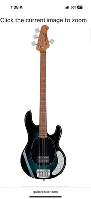 Sterling by Music Man StingRay Ray34 Flame Maple Electric Bass Guitar Teal  - Image 1 of 4
