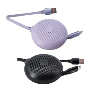 One Side Extendable USB C Charging Line 60W Fast Data Transfer Auto Retracting - Picture 1 of 10