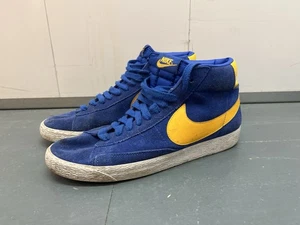 Nike SB Blazer Mid Blue & Yellow Trainers Sneakers SIZE UK 9.5 - Picture 1 of 7