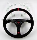 Personal 350mm Trophy Steering Wheel Black Suede Leather with Red Accents