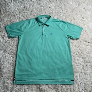 Bald Head Blues Polo Shirt Mens Large Green Solid Golf Stretch Performance Adult