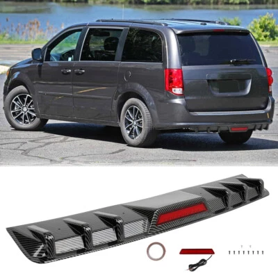 For Dodge Grand Caravan Rear Bumper Spoiler Diffuser Trim w/ Tail Lights Carbon - Image 1 of 4