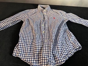 Polo Ralph Lauren Youth Boys Long Sleeve Shirt Blue White Plaid (Small/Petite) - Picture 1 of 8