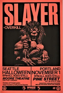 Poster concerto Slayer 12"x18" SPEDIZIONE GRATUITA - Foto 1 di 1
