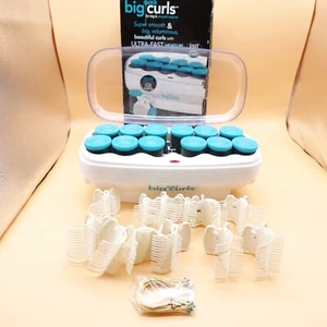 Conair Quick Big Curls Hot Roller 12 Jumbo Hair Curlers Flocked 24 Clips CHV12XR - Picture 1 of 15