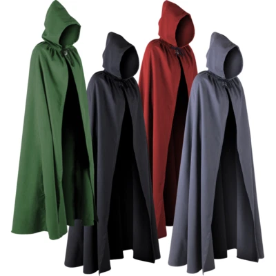 Aaron Canvas Cloak, Medieval Hooded Cloak, Renaissance Cloak, LARP Cloak - Image 1 of 4