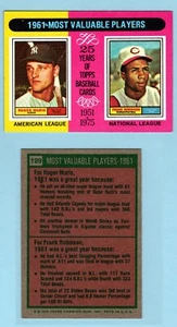 1975 Topps wertvollste Spieler - Roger Maris/Frank Robinson New York #199 - Bild 1 von 1