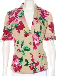 New 1K Dolce & Gabbana 2013 Katy Floral Blouse 38 2 Top Button Down Jacket S - Picture 1 of 12