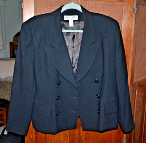 Vintage Christian Dior Women's Black Wool Blazer Size 12- USA - Picture 1 of 5