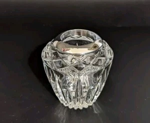 Vintage schweres Kristall Zigarettenetui, 3,5" hoch, Silber Ring Top - wunderschön - Bild 1 von 6