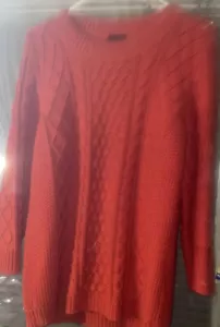 Talbots Sweater Womens Large Red Heavy Knit Cotton Cable Knit Sweater large - Picture 1 of 3