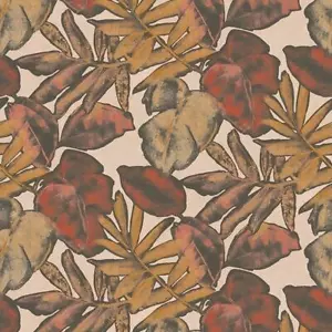 83928361 - Natura Stylised Branches Leaves Red Casadeco Wallpaper Mural - Picture 1 of 2
