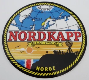Souvenir-Aufkleber Nordkapp Nordkap Norwegen Norge Mittsommer Caravan Motorrad - Bild 1 von 1