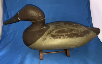 Antiguo señuelo trasero de lona de trabajo de madera en repintado. Charlie Jointer (1921-2015) Foto 1 de 4