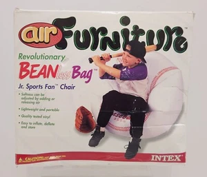 Rare New Open Box Vtg Intex Air Furniture Beanless Bag Inflatable Jr. Sports Fan - Picture 1 of 10