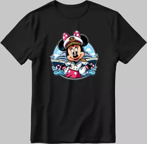 Cruise Sailor Minnie Mouse Disney White-Black Men/Women T Shirt P315 - Picture 1 of 6
