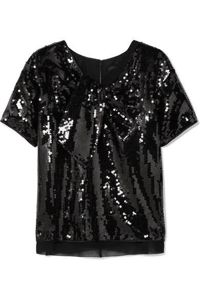 Top MARC JACOBS Manga Corta Negro Lentejuelas Talla 6 - TOTALMENTE NUEVO - CON ETIQUETAS  Foto 1 de 1