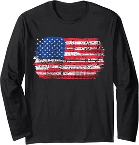 US Flag American Flag USA Flag 4th of July Long Sleeve T-Shirt - Picture 1 of 8