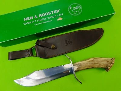 Faca de caça Bowie grande galinha e galo Toledo Espanha com caixa de bainha - Imagem 1 de 4