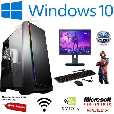 ULTRA FAST i3 i5 i7 Desktop Gaming Computer PC 2TB 16GB RAM GTX 1660 Windows 10 - Image 1 of 4