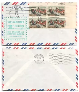 GoodChoice: 1964 FF First Flight Cover • DELTA • New Orleans to KINGSTON JAMAICA - Picture 1 of 1