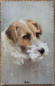 Pat - Wire Hair Fox Terrier Dog, Persis Kirmse, Photochrom Celesque PC 1910s - Picture 1 of 3