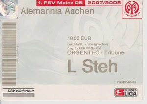 Ticket 1. FSV Mainz 05 - TSV Alemannia Aachen 2. Bundesliga 2007/08 - Bild 1 von 2