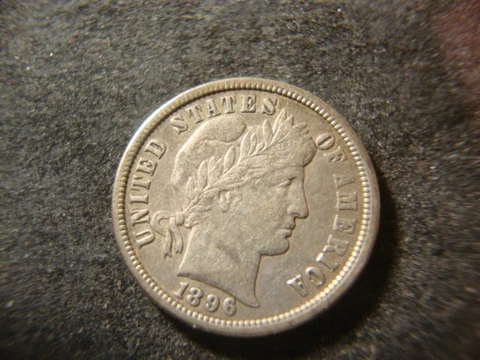 1896-O XF AU Barber Liberty Dime Nice Looking Coin RXR LAX Cover