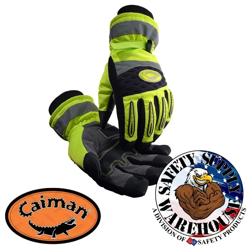 Guante de alta visibilidad 2XL Caiman 2991 de cuero sintético impermeable aislado Heatrac Foto 1 de 1