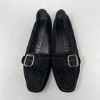 AGL Black Suede Loafer With Buckles and Fringe, Women’s Size 36.5/ US 6.5