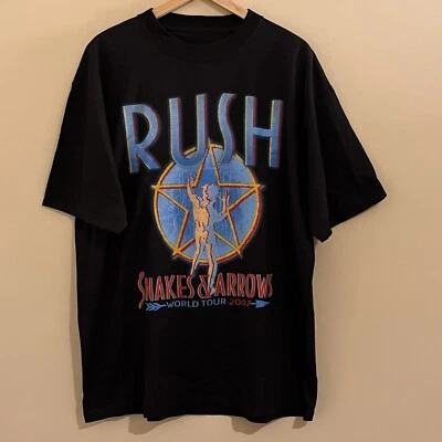 Camiseta Rush Blue Starman Snakes & Arrows World Tour 2007 Banda Doble Gráfico XL Foto 1 de 4