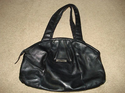 Bolso de mano vintage Renato Angi de cuero negro - Hecho en Italia Foto 1 de 4